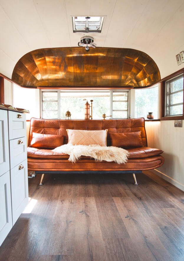 Silvia Airstream interior at Aterra