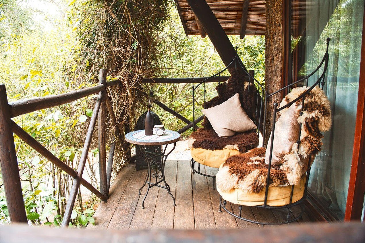 Balinese-style family cabin exterior at Aterra