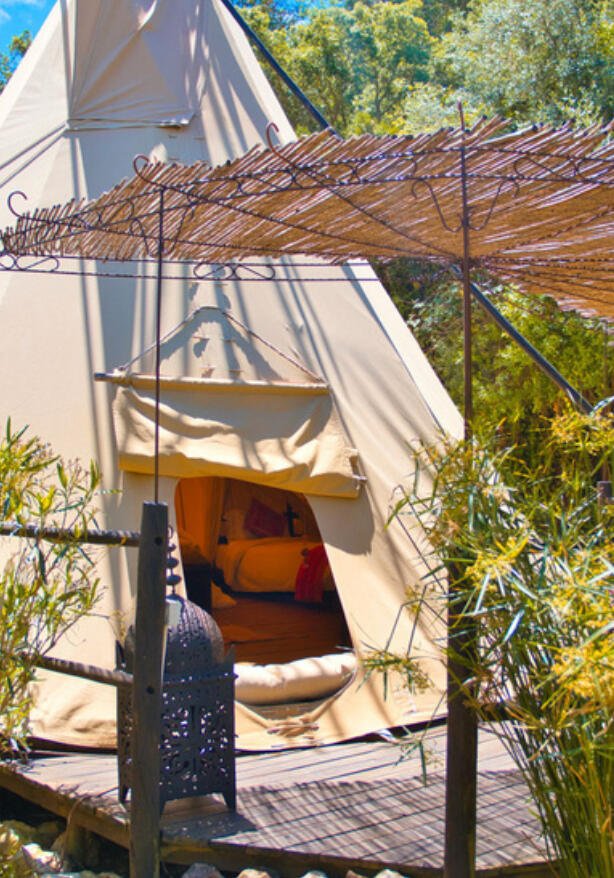 Sunshine tipi interior at Aterra