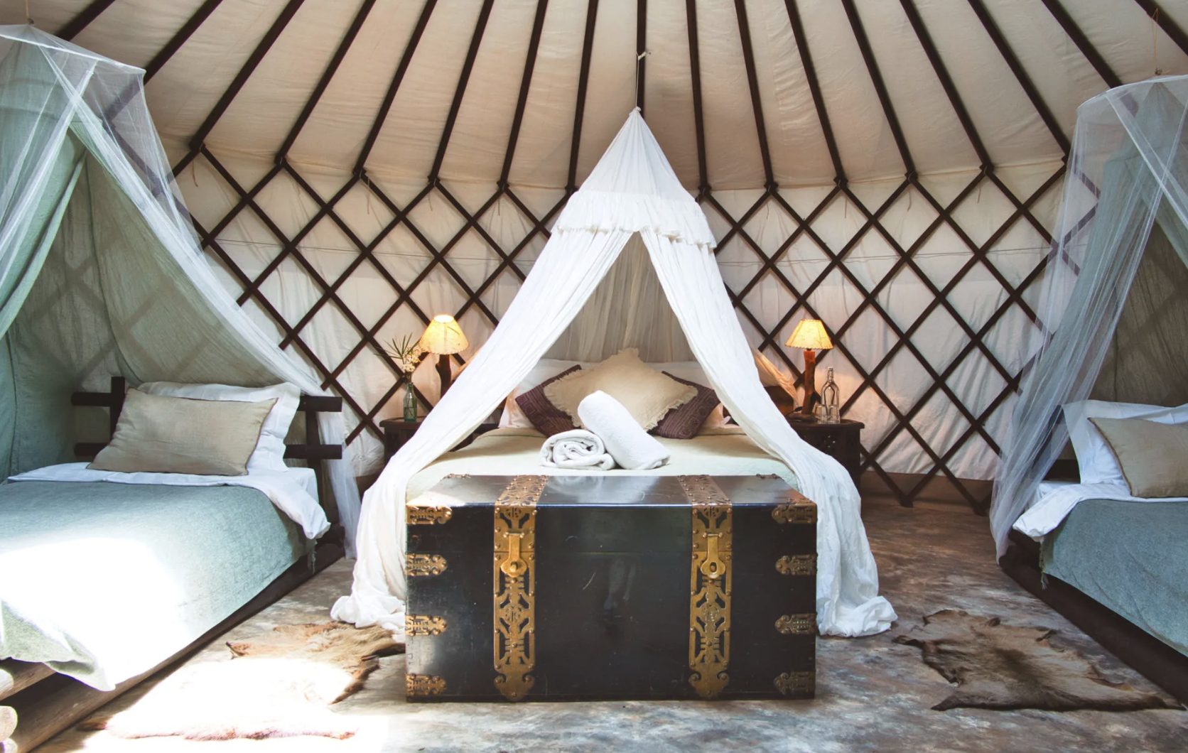 Aterra yurt wide interior view